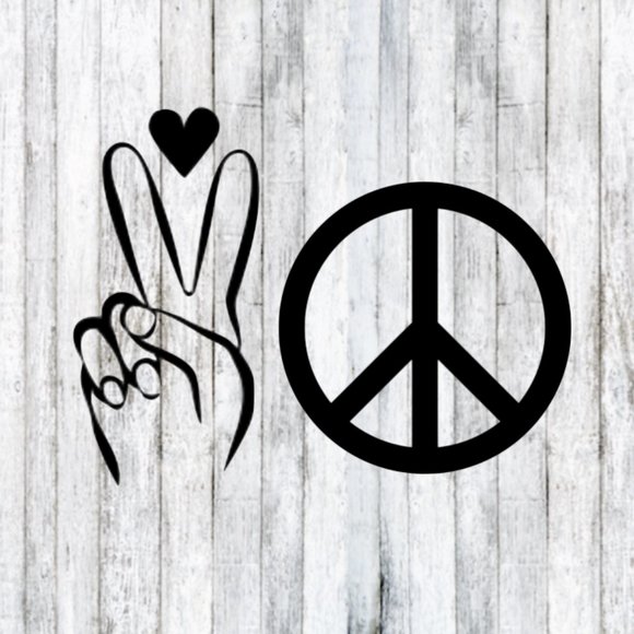 Peace Love World Other - Peace Sign & Love Heart Car Window Decal